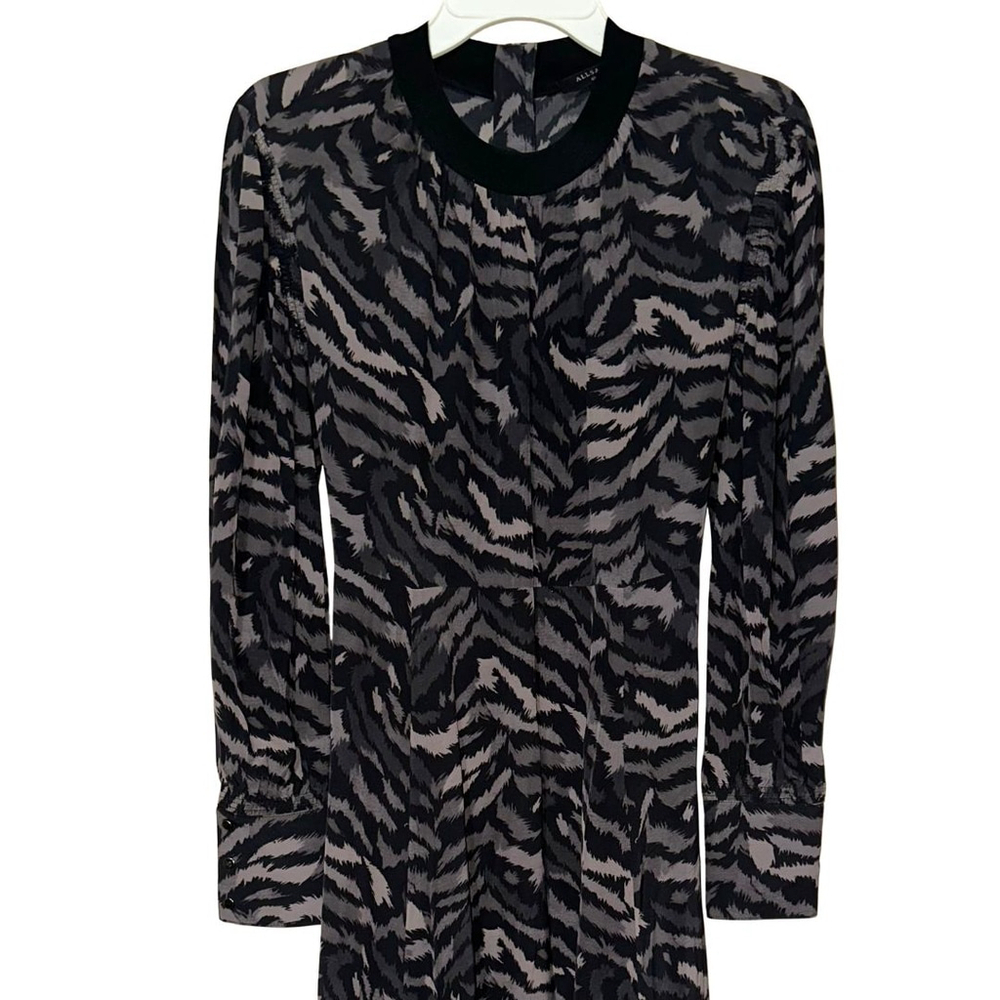 AllSaints Fayre Remix ZEBRA Print Crepe ANIMAL Sexy WILD Midi Dress WOMENS S 4 6 - Picture 4 of 11